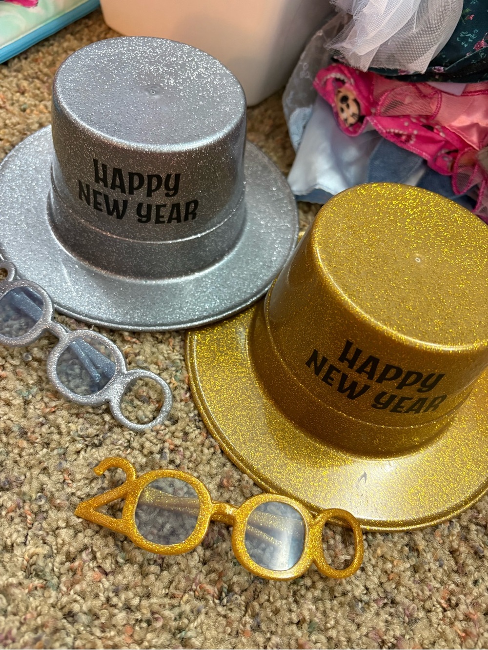 American Girl new years hats glasses